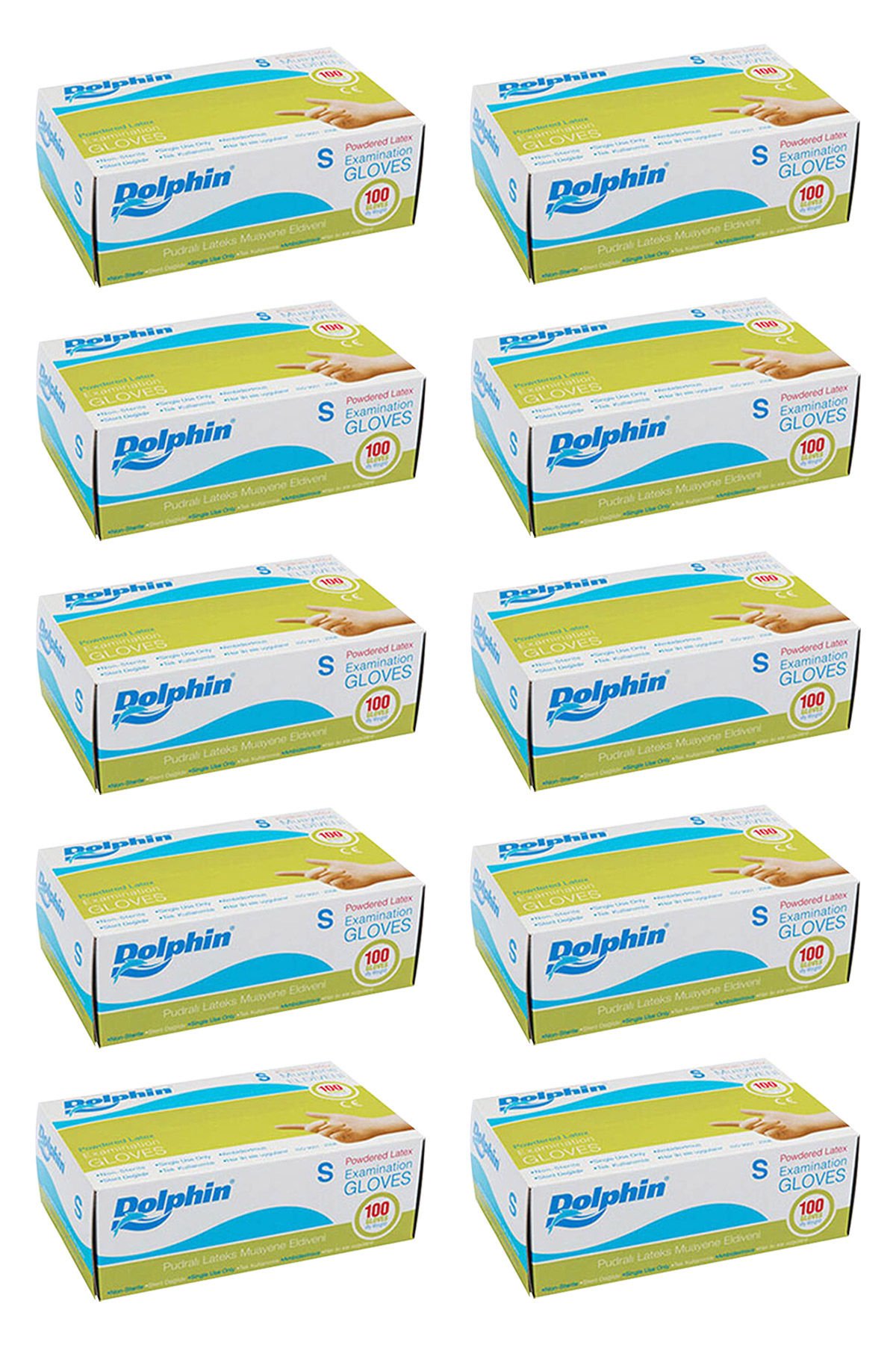 Dolphin Beyaz Lateks Eldiven Pudralı S 100 Adet x 10 Paket