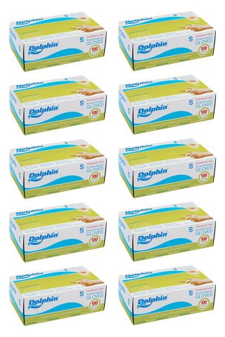 Dolphin Beyaz Lateks Eldiven Pudralı S 100 Adet x 10 Paket