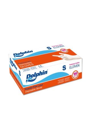 Dolphin Beyaz Lateks Eldiven Pudrasız (S) 100lü Paket(Kopya)