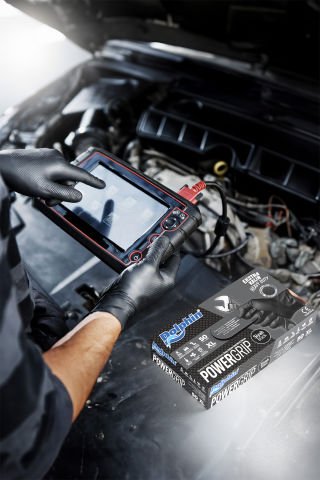 Dolphin PowerGrip Ekstra Kalın Siyah Nitril Eldiven Elmas Dokulu XL 50 Adet