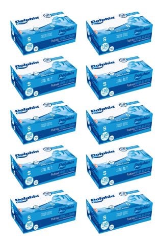 Dolphin Mavi Nitril Eldiven Pudrasız S 100 Adet x 10 Paket