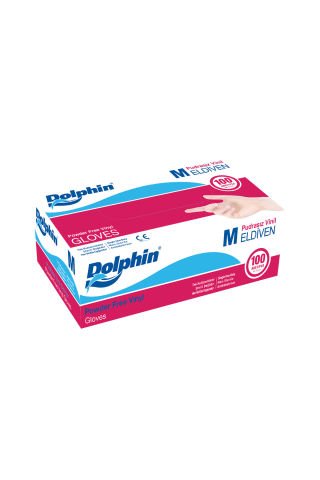 Dolphin Beyaz Vinil Eldiveni Pudrasız M 100 Adet